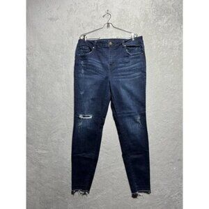 K. Jordan Size 18 Plus Women's Dark Wash Ripped Skinny Jeans
